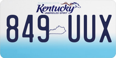 KY license plate 849UUX