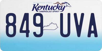 KY license plate 849UVA