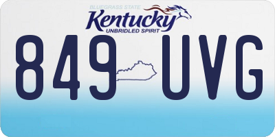 KY license plate 849UVG
