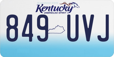 KY license plate 849UVJ