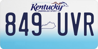 KY license plate 849UVR