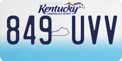 KY license plate 849UVV