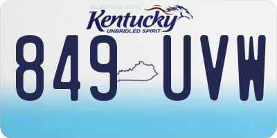 KY license plate 849UVW
