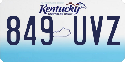 KY license plate 849UVZ