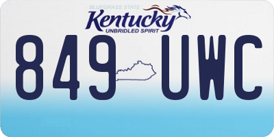 KY license plate 849UWC