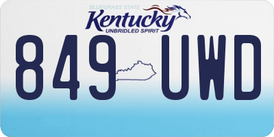 KY license plate 849UWD