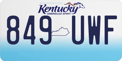 KY license plate 849UWF