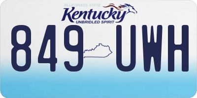 KY license plate 849UWH