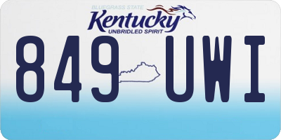 KY license plate 849UWI