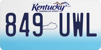 KY license plate 849UWL