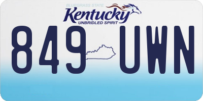 KY license plate 849UWN