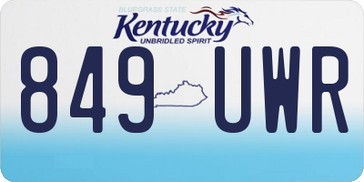 KY license plate 849UWR