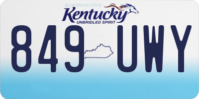 KY license plate 849UWY