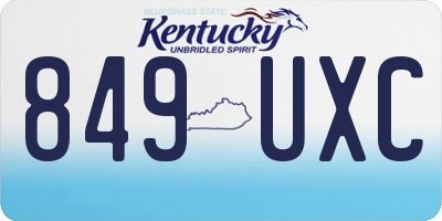 KY license plate 849UXC
