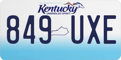KY license plate 849UXE