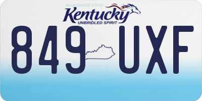 KY license plate 849UXF