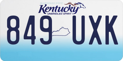 KY license plate 849UXK