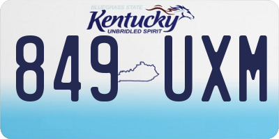 KY license plate 849UXM