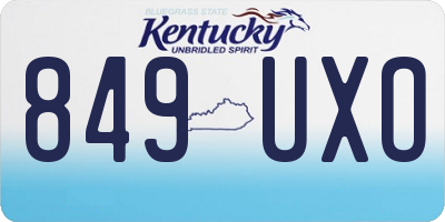 KY license plate 849UXO