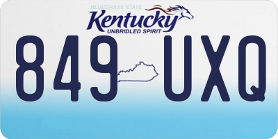 KY license plate 849UXQ