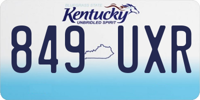 KY license plate 849UXR