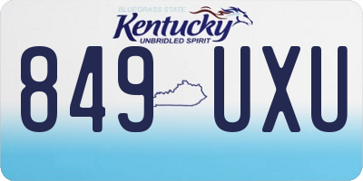 KY license plate 849UXU
