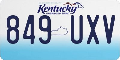 KY license plate 849UXV