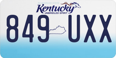 KY license plate 849UXX