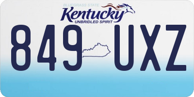 KY license plate 849UXZ