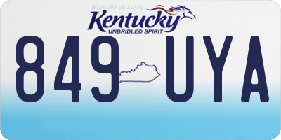 KY license plate 849UYA