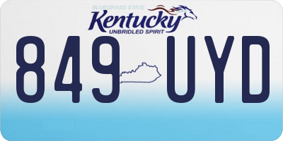 KY license plate 849UYD