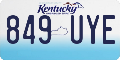 KY license plate 849UYE