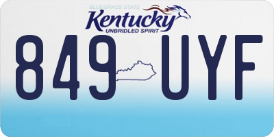 KY license plate 849UYF