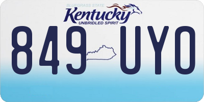 KY license plate 849UYO