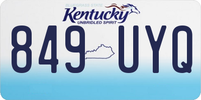 KY license plate 849UYQ