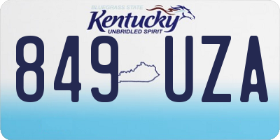 KY license plate 849UZA