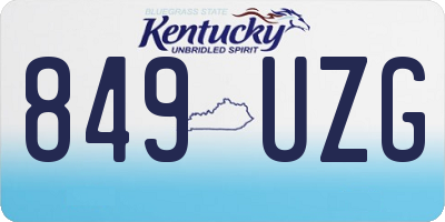 KY license plate 849UZG