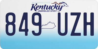 KY license plate 849UZH