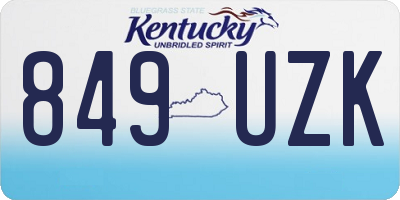 KY license plate 849UZK