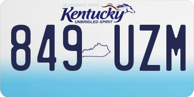 KY license plate 849UZM