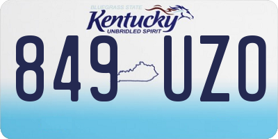 KY license plate 849UZO