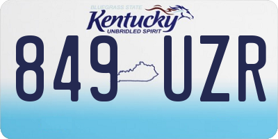 KY license plate 849UZR