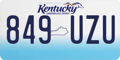 KY license plate 849UZU