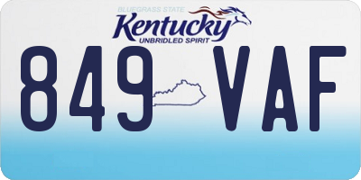 KY license plate 849VAF