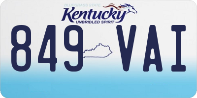 KY license plate 849VAI