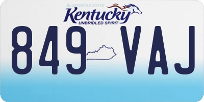 KY license plate 849VAJ