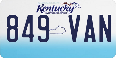 KY license plate 849VAN