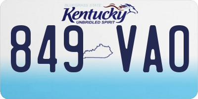KY license plate 849VAO