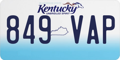 KY license plate 849VAP