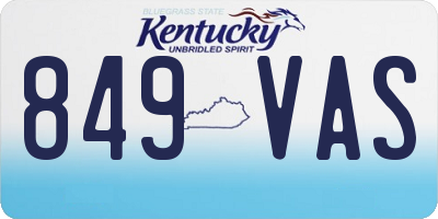 KY license plate 849VAS